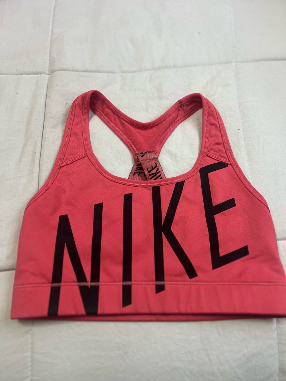 Nike Coral Pink Dri-FIT Sports Bra with Subtle Logo